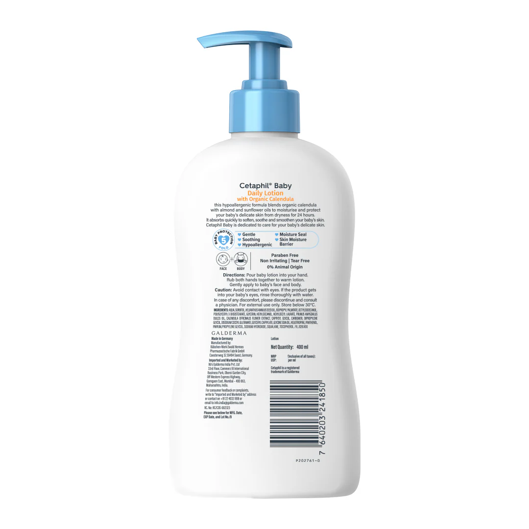 Cetaphil Baby Daily Lotion with Organic Calendula | Dermatologist Tested - Image 3